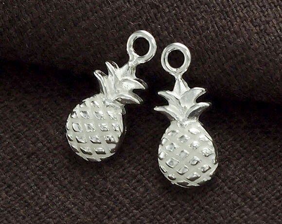 2 of 925 Sterling Silver Pineapple Charms 6x11 Mm. th2351 Etsy UK
