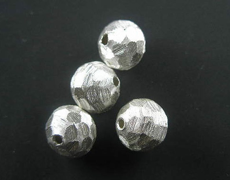 4 of Karen Hill Tribe Silver Ground :ka3623 Brushed Round Beads 10 mm