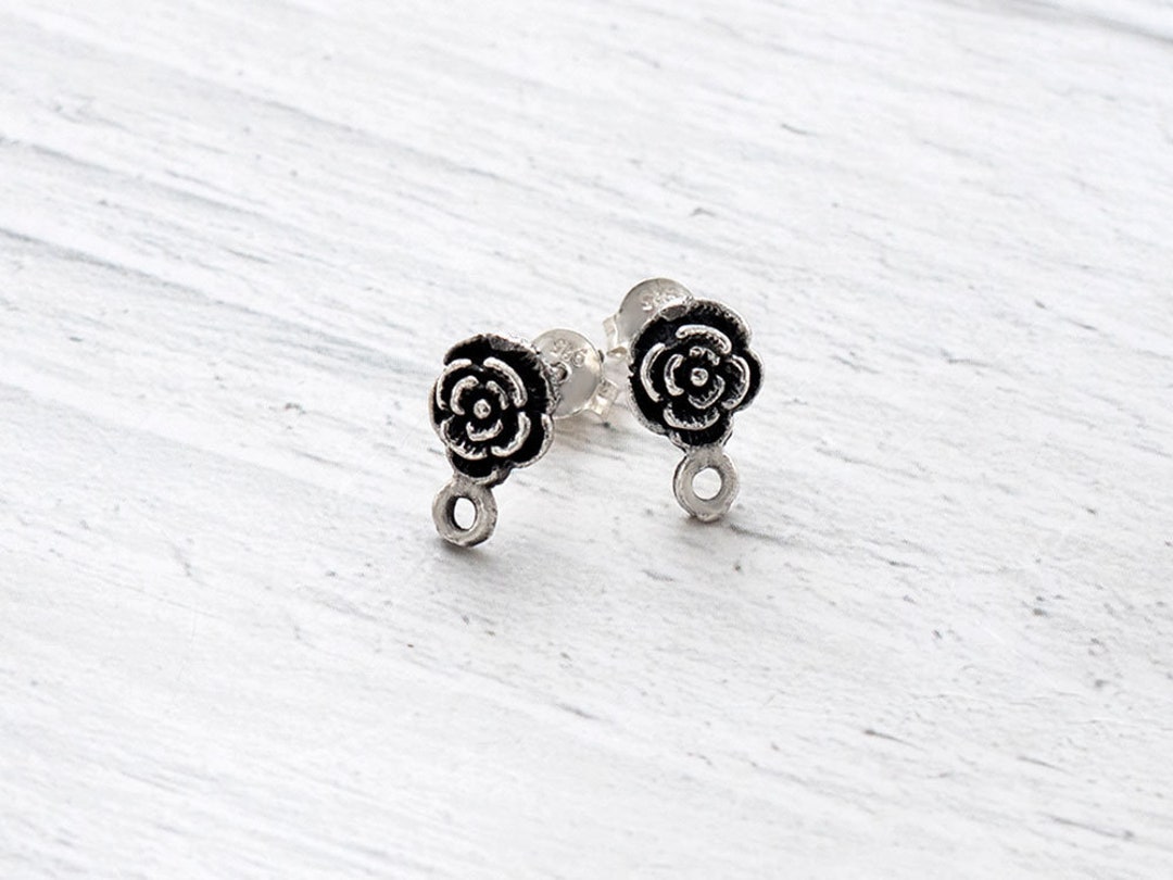 2 Paia Di Orecchini A Perno In Argento 925 A Forma Di Fiore - Piccoli, Colorati E Ipoallergenici - 6mm