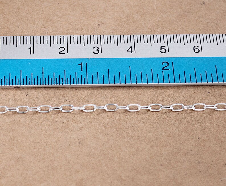 40 inches of 925 Sterling Silver Chain 2x4 mm. th0590 Etsy