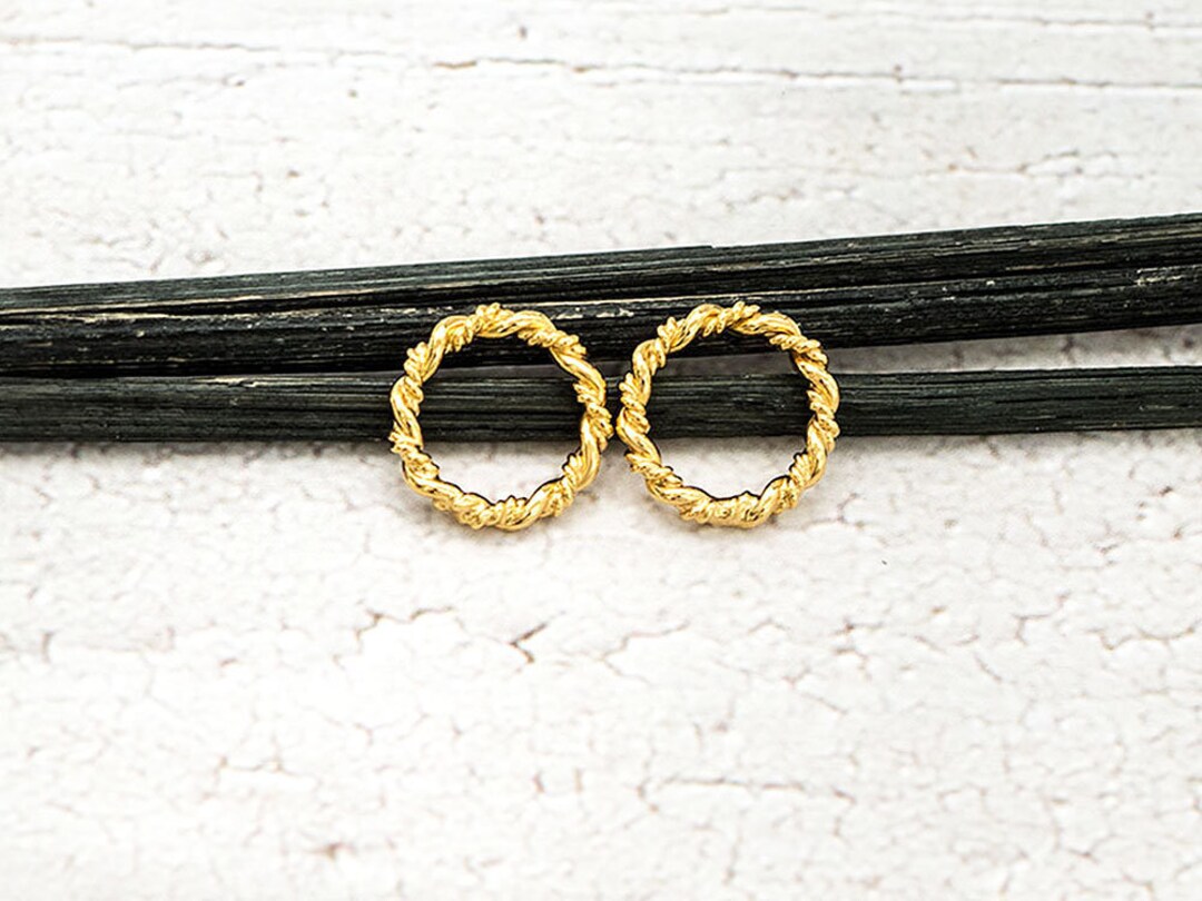 2 of 925 Sterling Silver Gold Vermeil Style Twisted Circle Links ...