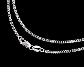 16 inches of 925 Sterling Silver Curb Chain  Necklace 1.7 mm. Finished Necklace  :th2566-16