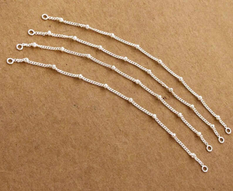 4 of 925 Sterling Silver Extender Chains Curb Diamond Cut Etsy