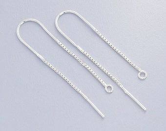 2 pairs of 925 Sterling Silver Ear Threads 44 mm. :th2316