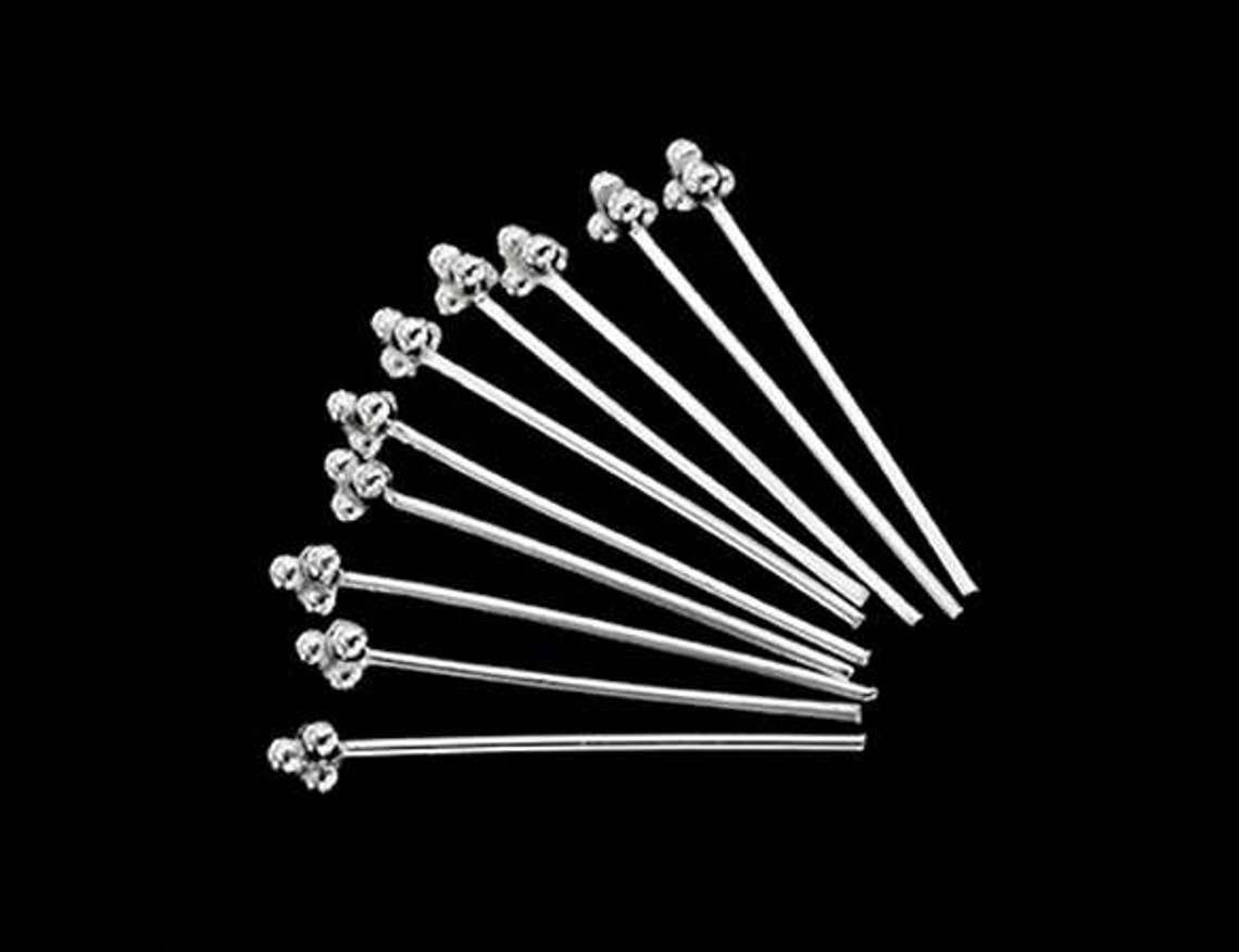 20 of 925 Sterling Silver Head Pins 0.7x20 Mm. 21 AWG th2602 Etsy