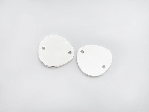 925スターリングシルバーのペブルディスクリンク2個、コネクター12.5mm