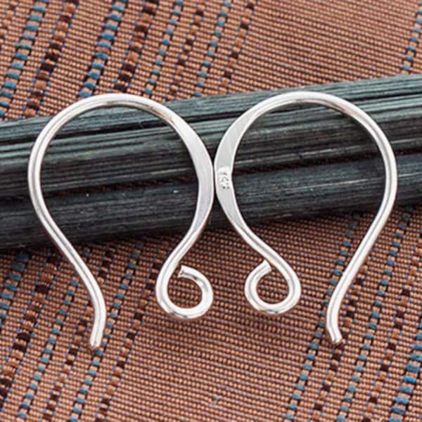 5 pares de alambres para orejas de Plata de Ley 925 de 12x17 mm. ,Cable #20 AWG:tk0135