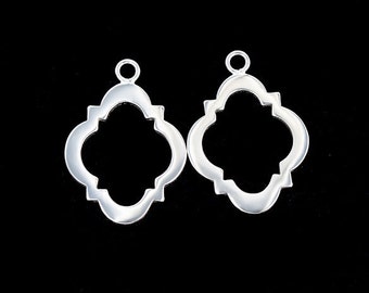 2 of 925 Sterling Silver Moroccan Style  Drop Pendants  16x20 mm. Polish Finished :tk0155