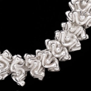 10 of Karen Hill Tribe Silver Bi-crown Beads 8x4 mm. :kp0692
