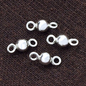 8 of 925 Sterling Silver Ball Links, Connectors 4mm. Polish Finished.  :th2398