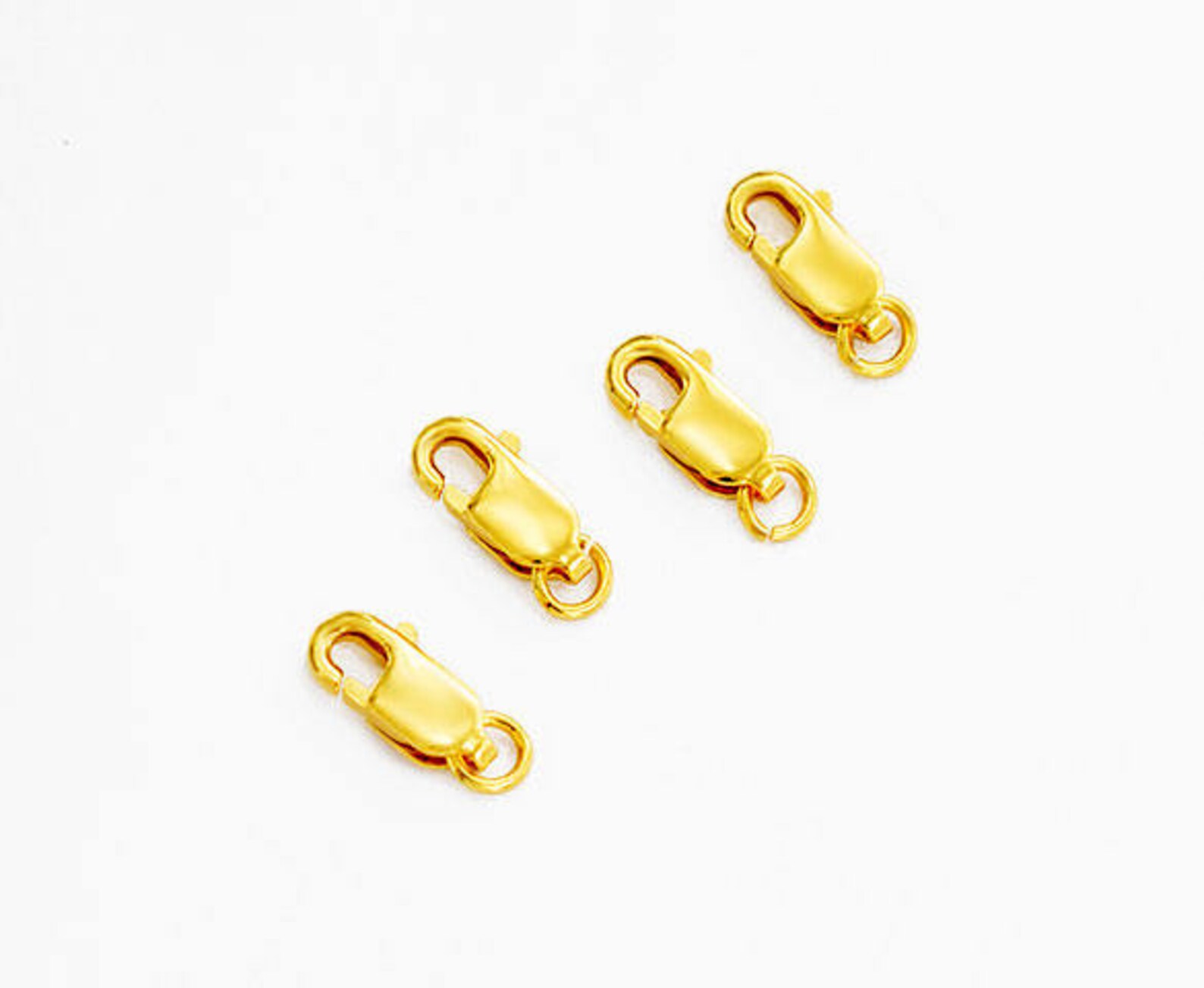 4 of 925 Sterling Silver Gold Vermeil Style Lobster Clasps 10 Etsy