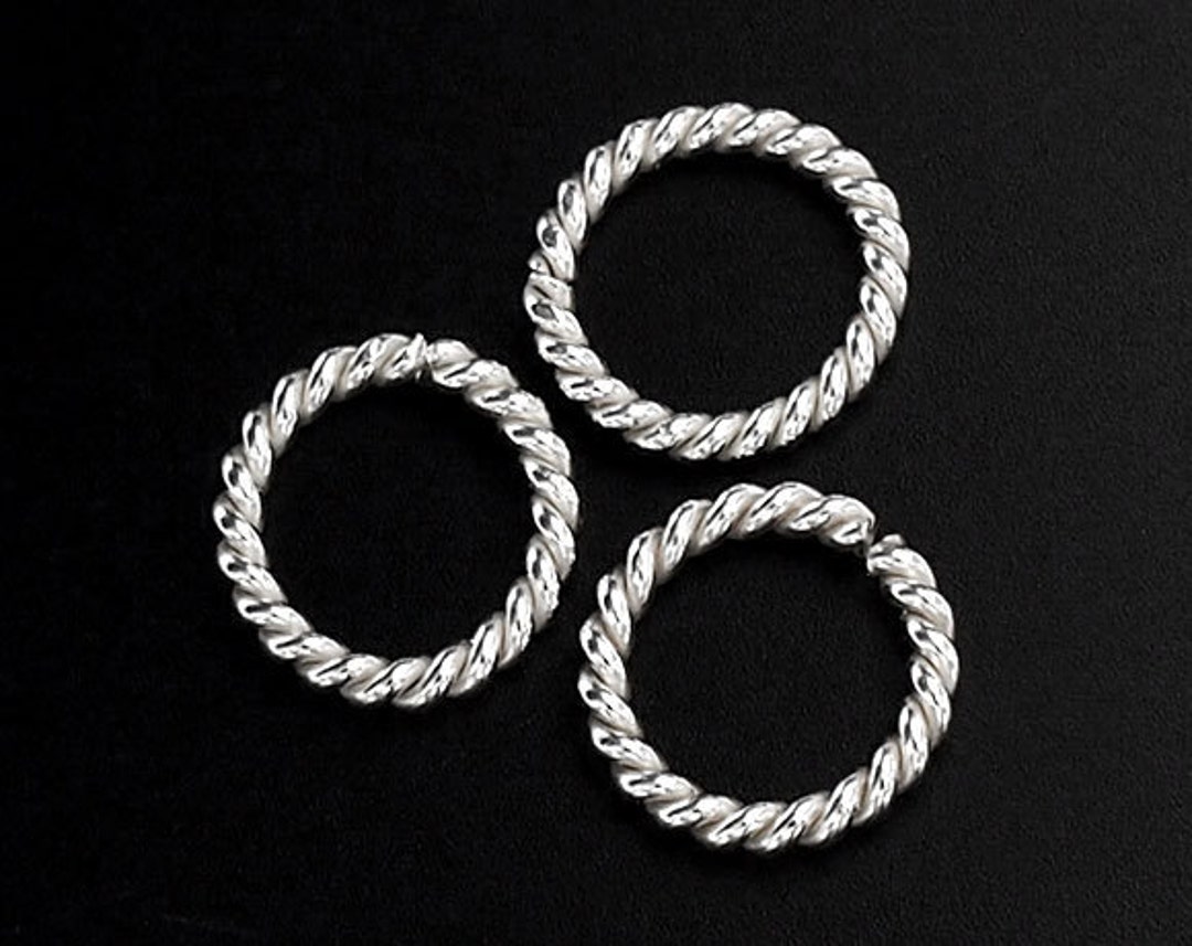 10 of Karen Hill Tribe Silver Opened Twisted Wire Rings 9x1.4mm