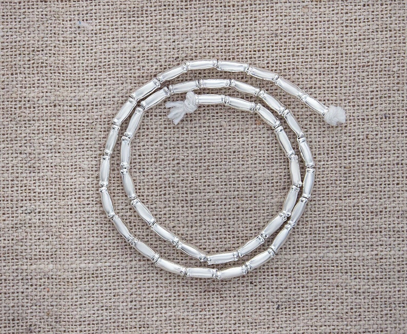 40 of Karen Hill Tribe Silver Bamboo Beads 2x5 mm. 8.5 :ka1471 image 5