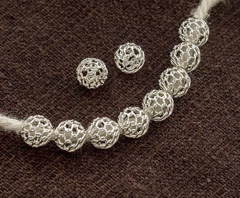 10 of 925 Sterling Silver Filigree Round Beads 6mm. th2708 Etsy