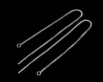 2 pairs of 925 Sterling Silver Ear Threads 100 mm. :th2623