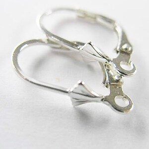 3 Pairs of 925 Sterling Silver Lever Back Earring Findings 9x14 Mm