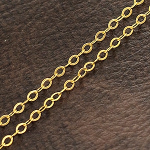 40 inches of 925 Sterling Silver  Gold Vermeil Style Marquise Link Chain 1.5x2.5 mm.  :vm1360