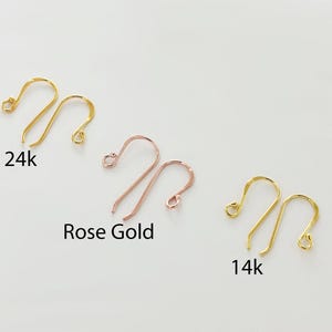 2 paar oorhaakjes van 925 sterling zilver met vergulde afwerking, 9 x 19 mm. afbeelding 2