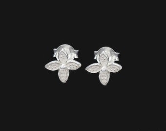 1 paire de boucles d'oreilles à tige en forme de fleur en argent sterling 925 de 8 mm. :er1183