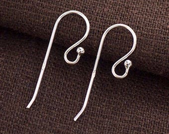 5 pairs of 925 Sterling Silver Ear Wires  8x22mm. #21 AWG.  :th2615