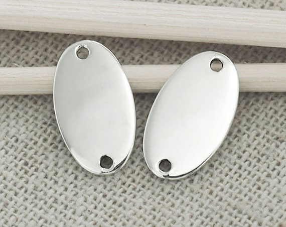 925スターリングシルバー製オーバルリンク4個、コネクター 8 x 14 mm