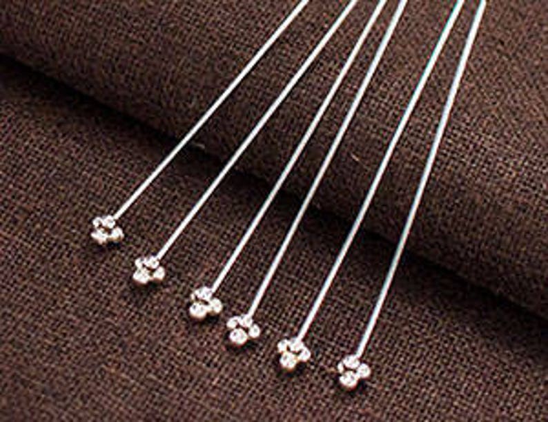 20 of 925 Sterling Silver Head Pins 50 Mm. 25 AWG th1993 Etsy UK