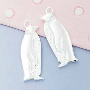 2 of 925 Sterling Silver Penguin Charms 6x17mm. :tm0043