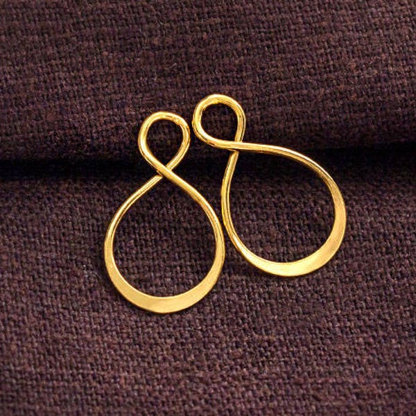 2 of 925 Sterling Silver Gold Vermeil Style Infinity Links, Connectors 12x20mm. Polish Finished :vm1059