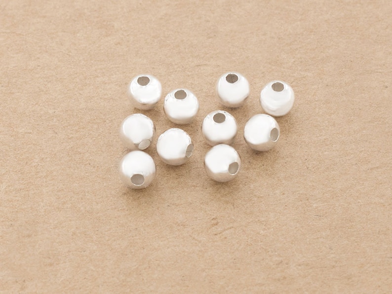 10 of 925 Sterling Silver Round Beads 6 mm. :th2759 image 1