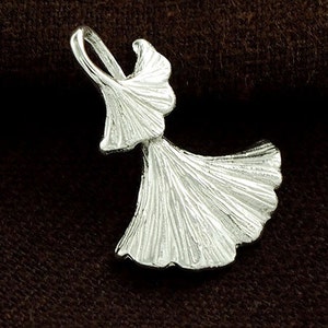 1 of  925 Sterling Silver Ginkgo Pendant 18x26mm. :tm0066