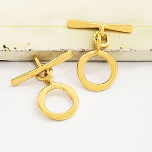 2 of Karen hill tribe Silver Gold Vermeil Style  Toggles 12 mm. :vm1371