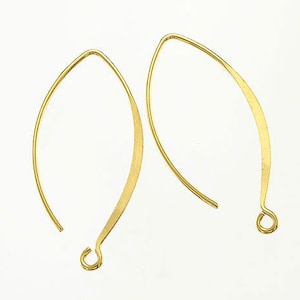 2 pairs of 925 Sterling Silver Gold Vermeil Style Earwires 13x32 mm. :vm0020