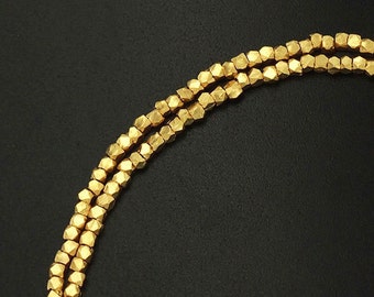 140 perline sfaccettate stile vermeil argento oro della tribù delle colline Karen 1,5 mm. 8":vm0008