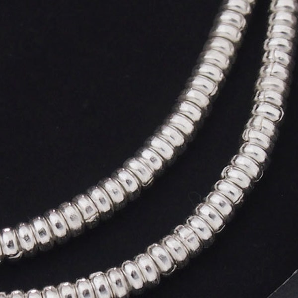 95 of Karen Hill Tribe Silver Little Ring Beads 3x1.3 mm. 5.5 " :ka3806