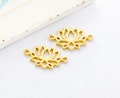 2 of 925 Sterling Silver Gold Vermeil Style Lotus Links, Connectors 8x12 mm.  :vm0727 product logo