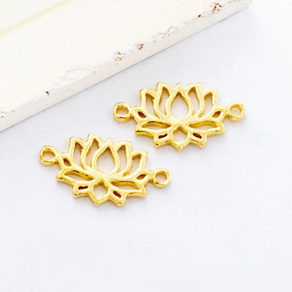 2 z 925 Srebro pozłacane, ogniwa w stylu Lotus, łączniki 8 x 12 mm. :vm0727