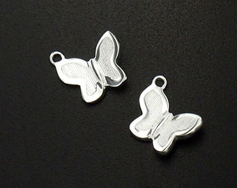 2 of 925 Sterling Silver Tiny Butterfly Charms 7x9mm.  :tm0050