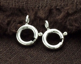 8 of 925 Sterling Silver Trigger Ring Clasps 8 mm. :th0898