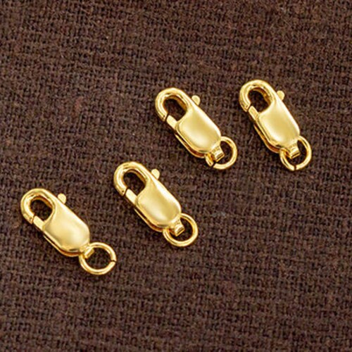 4 of 925 Sterling Silver Gold Vermeil Style Lobster Clasps 10 Etsy