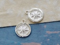 2 of 925 Sterling Silver Compass Printed Charms 11mm. Polish Finished  :th2420 product logo