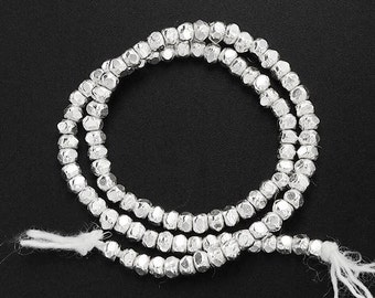 90 of Karen Hill Tribe Silver Faceted Seed Beads 2.2x1.5mm. ,6.5 inches  :ka4136