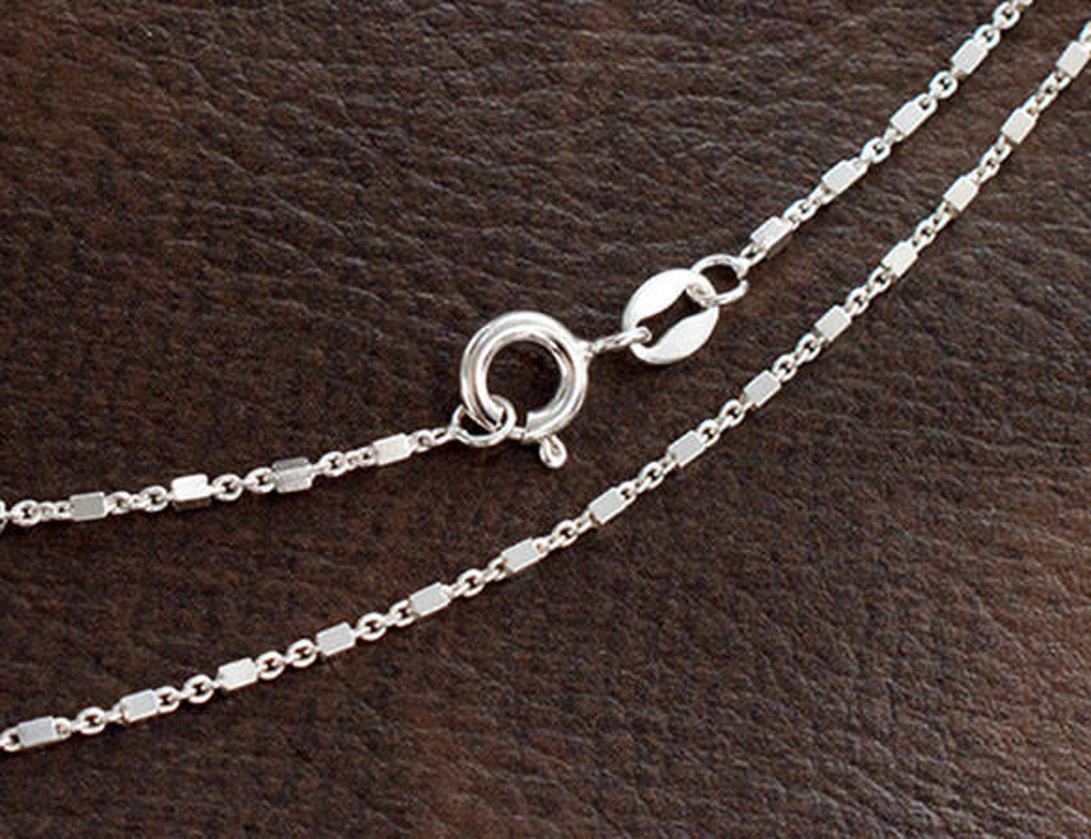 16 Inches of 925 Sterling Silver Cube Bead Chain Necklace 1 X | Etsy
