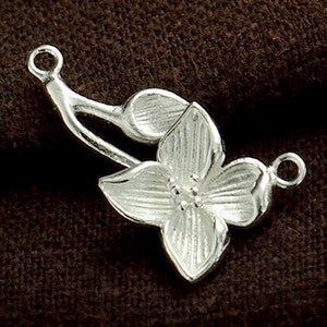 1 von 925 Sterling Silber Blumen Zweig Link, Verbinder 15 x 22 mm.   :th2387