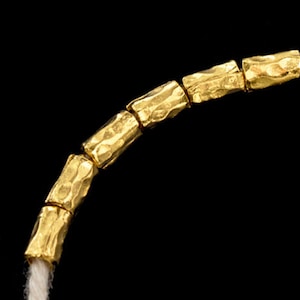 6 of karen hill tribe Silver Gold Vermeil Style Facet Hammer Tubular Beads 4x6 mm.  :vm1231