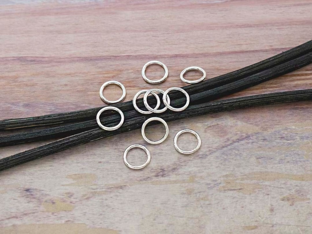 10 of 925 Sterling Silver Solder Jump Ring 1x8 Mm. tk0334 Etsy