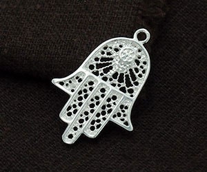 1 of 925 Sterling Silver Hand of Fatima Pendant 18x24mm. - Etsy