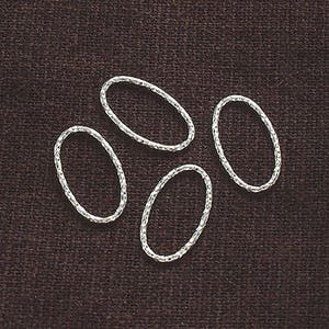 4 maglie ovali taglio diamante in argento Sterling 925, connettori 9 x 16 mm. :th2644