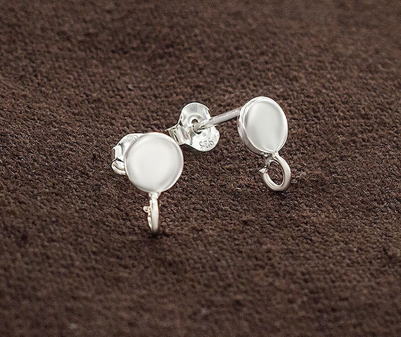 Double Round Loop Studs with Sterling Silver Double Round Loop Studs with Sterling Silver
