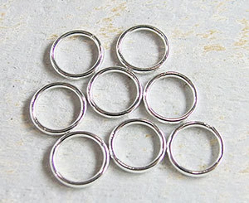 10 of 925 Sterling Silver Closed Jump Rings 1x10mm. th2034 Etsy