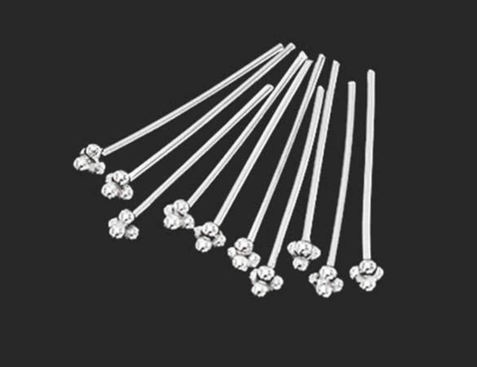 20 of 925 Sterling Silver Head Pins 0.7x20 Mm. 21 AWG th2602 Etsy